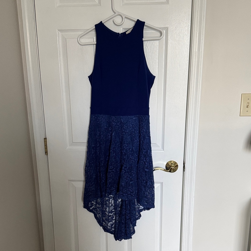 Lush Deep Blue High-Low Dress